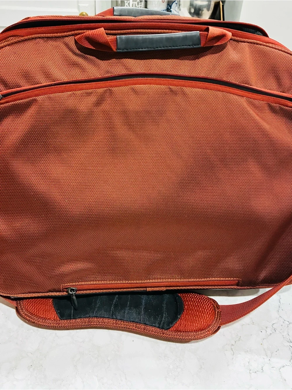 Men's Tumi T-Tech Rust Red Travel Laptop Briefcase -